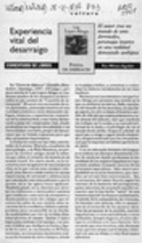 Experiencia vital del desarraigo  [artículo] Milton Aguilar.