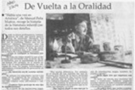 De vuelta a la oralidad  [artículo].