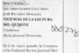 Vigencia de la lectura del Quijote  [artículo] Eugenio García-Díaz.