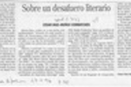 Sobre un desafuero literario  [artículo] César Díaz-Muñoz Cormatches.