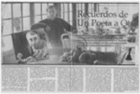 Recuerdos de un poeta a otro