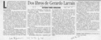 Dos libros de Gerardo Larraín  [artículo] Esteban Tomic Errázuriz.