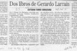 Dos libros de Gerardo Larraín  [artículo] Esteban Tomic Errázuriz.