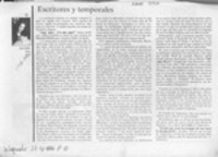 Escritores y temporales  [artículo] Sara Vial.