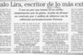 Gonzalo Lira, escritor de lo más extraño  [artículo].