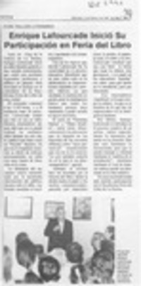 Enrique Lafourcade inició su participación en Feria del Libro  [artículo].