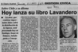 Hoy lanza su libro Lavandero