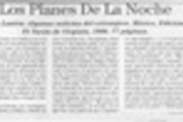 Los planes de la noche  [artículo] Marcelo Pellegrini.