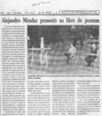 Alejandro Méndez presentó su libro de poemas