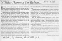 Y todas íbamos a ser reinas --  [artículo] Patricia Salinas Morán.