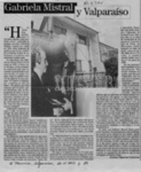 Gabriela Mistral y Valparaíso  [artículo] Luciano Figueroa Contreras.