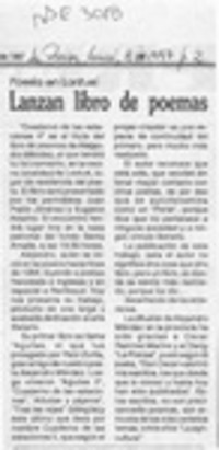 Lanzan libro de poemas