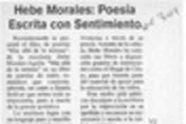 Hebe Morales, poesía escrita con sentimiento  [artículo].