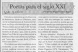 Poetas para el siglo XXI  [artículo] Jaime Miguel Gómez Rogers.