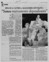 Belgica Castro y Alejandro Sieveking, "Somos mutuamente dependientes"  [artículo] Paola Sotomayor S.