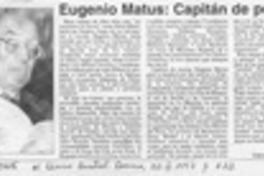 Eugenio Matus, capitán de poetas  [artículo] Eduardo Barraza.