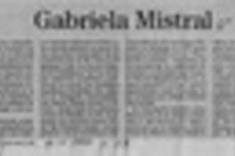 Gabriela Mistral  [artículo] Tito Castillo.