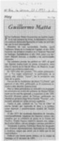 Guillermo Matta  [artículo] Fap.