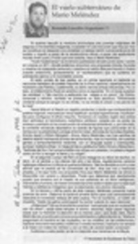 El vuelo subterráneo de Mario Meléndez  [artículo] Bernardo González Koppmann.