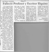 Falleció profesor y escritor elquino  [artículo]Orlando Rivera.