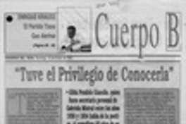 "Tuve el privilegio de conocerla"  [artículo] Gilda Péndola Gianollo.