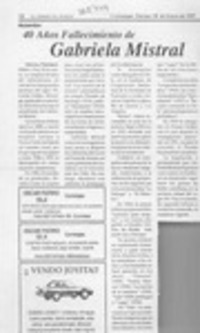 Gabriela Mistral  [artículo].
