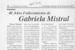 Gabriela Mistral  [artículo].