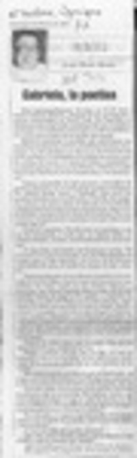 Gabriela, la poetisa  [artículo] Sergio Muñoz Morales.