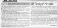 "Recuerdos escritos" de Enrique Neiman