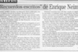 "Recuerdos escritos" de Enrique Neiman