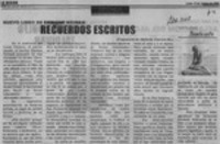 Recuerdos escritos  [artículo] Abelardo Guevara M.