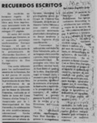 Recuerdos escritos  [artículo] Sonia Angélica Avila.