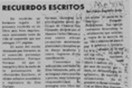 Recuerdos escritos  [artículo] Sonia Angélica Avila.