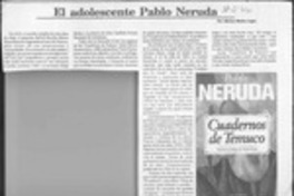 El adolescente Pablo Neruda