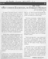 "Recuerdos escritos", de Enrique Neiman