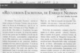"Recuerdos escritos", de Enrique Neiman
