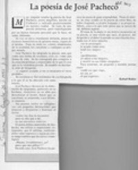 La poesía de José Pacheco  [artículo] Rafael Rubio.