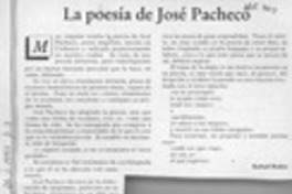 La poesía de José Pacheco  [artículo] Rafael Rubio.