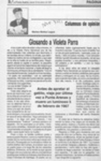 Glosando a Violeta Parra  [artículo] Marino Muñoz Lagos.