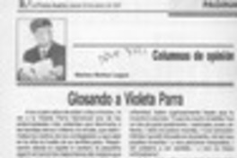 Glosando a Violeta Parra  [artículo] Marino Muñoz Lagos.