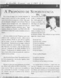 A propósito de supervivencia  [artículo] E. J.