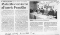 Matarifes volvieron al barrio Franklin  [artículo].