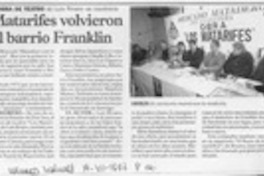 Matarifes volvieron al barrio Franklin  [artículo].