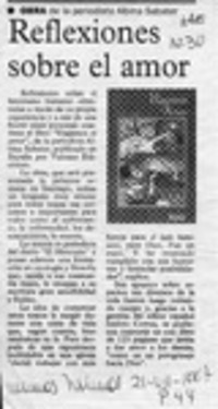 Reflexiones sobre el amor  [artículo].