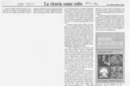 La ciencia como culto  [artículo] Marino Muñoz Lagos.