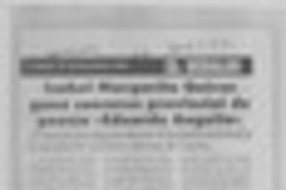 Isabel Margarita Quiroz ganó concurso provincial de poesía "Eduardo Anguita"