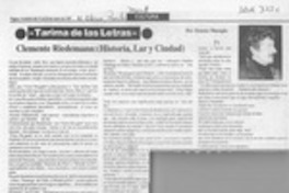 Clemente Riedemann, (Historia, lar y ciudad)  [artículo] Ernesto Massiglio.