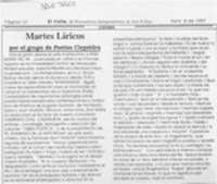 Martes líricos  [artículo].