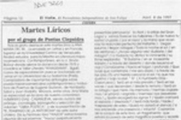 Martes líricos  [artículo].