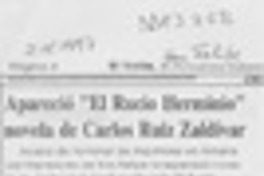Apareció "El rucio Herminio" novela de Carlos Ruiz Zaldívar  [artículo].